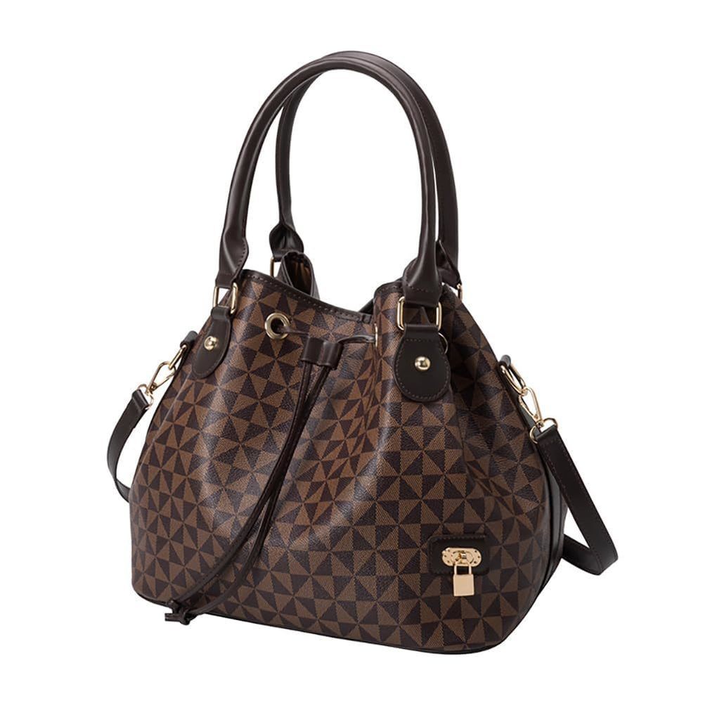 Trendy Printed Shoulder Bag - Large Roomy Drawstring Handbag With Top :v